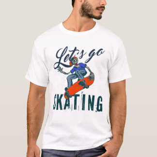 T-Shirt de skateboard à squelette | Street Art de