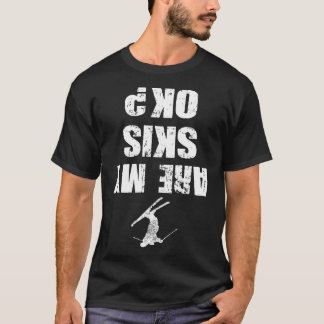 T-shirt de ski drôle en détresse Sports d'hiver Sk