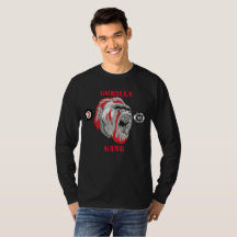 T-shirt de sleve de "bande du gorille des hommes