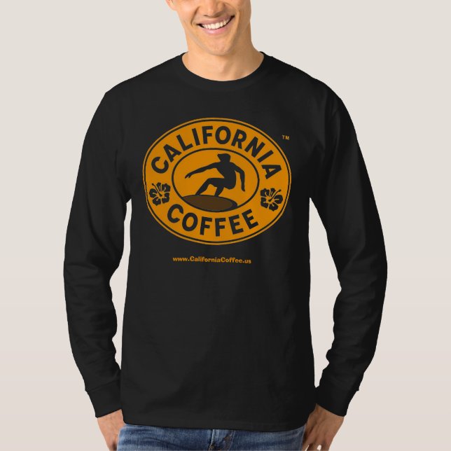 T-shirt de Sleve de café de la Californie long (Devant)