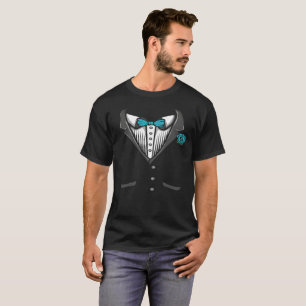 T-shirt de smoking avec la cravate d'arc d'Aqua