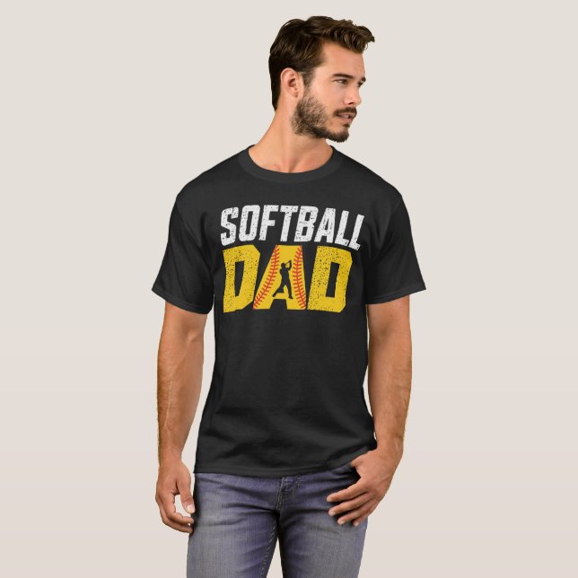 T-Shirt de softball papa - Drôle de softball papa (Devant entier)