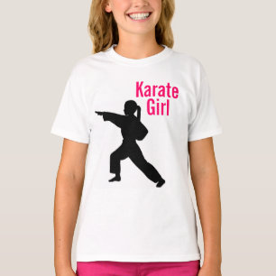 T-shirt de sonnerie de fille de karaté