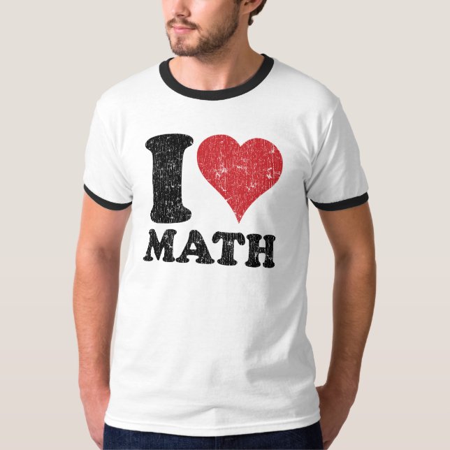 T-shirt de sonnerie de maths d'amour du cru I (Devant)