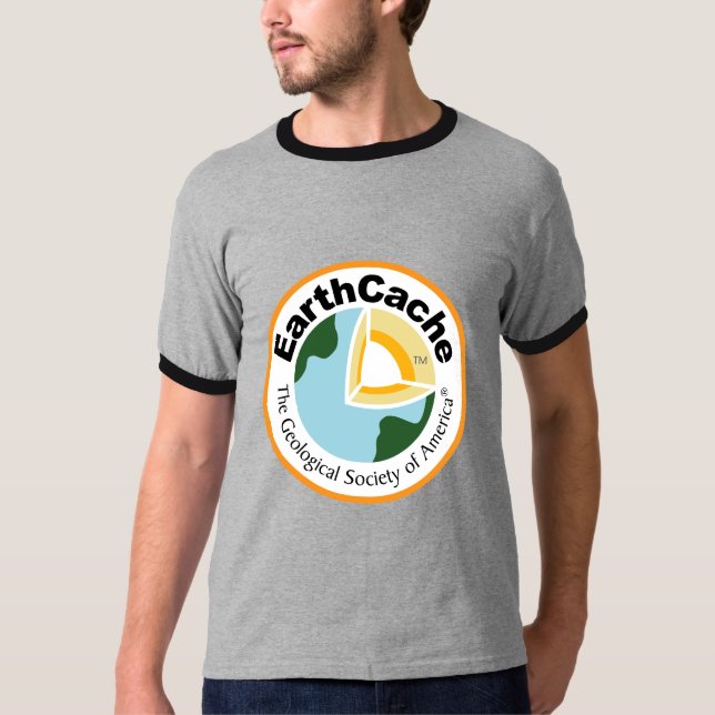 T-shirt de sonnerie d'EarthCache des hommes (Devant)