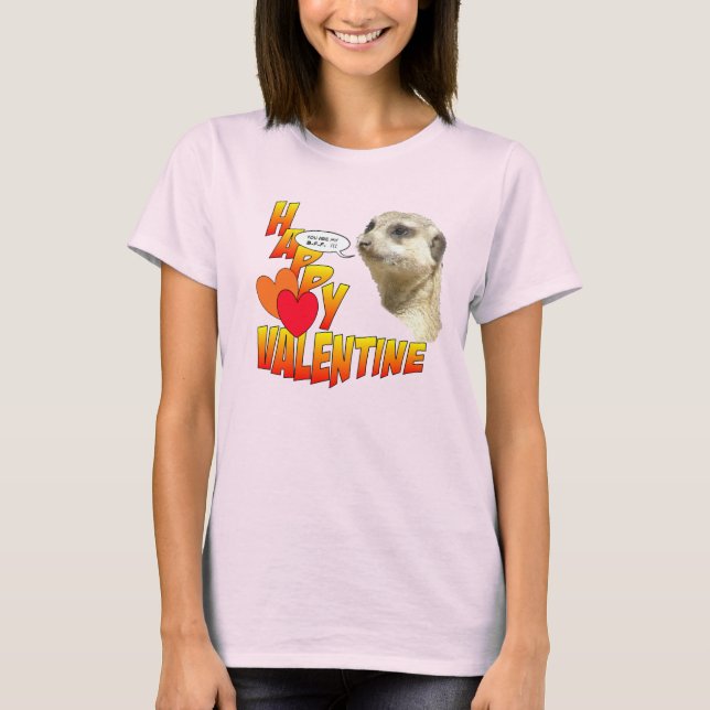 T-Shirt de sonnerie Valentines Meerkat BFF (Devant)