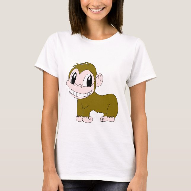 T-shirt de sourire de femme de chimpanzé (Devant)