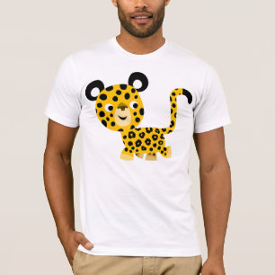T-shirt de sourire de léopard de bande dessinée