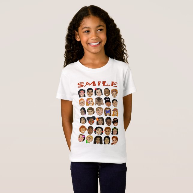 T-shirt de sourire pour des enfants (Devant entier)