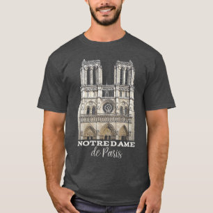 T-shirt de souvenir de cathédrale de Notre-Dame d
