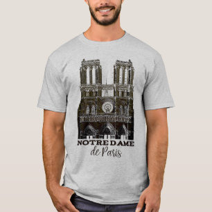 T-shirt de souvenir de cathédrale de Notre-Dame de