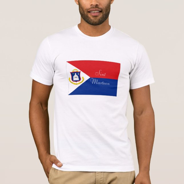 T-shirt de souvenir de drapeau de Sint Marteen St (Devant)