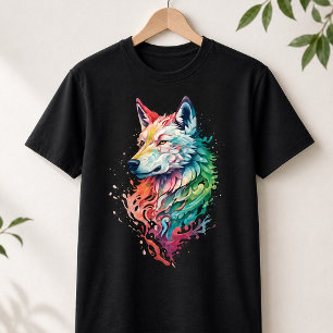 T-shirt de streetwear graphique avec loup, audacie