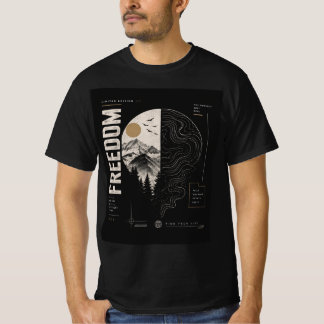 T-Shirt de streetwear topographique Freedom Mounta