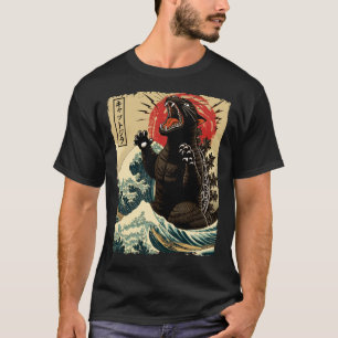 T-shirt de style japonais Catzilla Funny