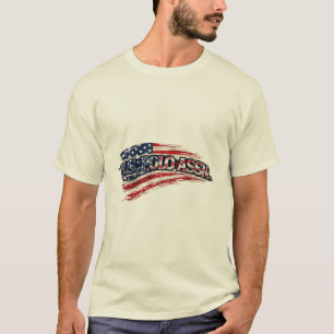 T-Shirt de style polo avec drapeau américain vinta