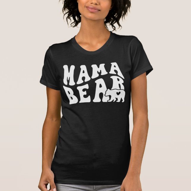 T-shirt de style rétro Mama Bear, maman & Cub (Devant)