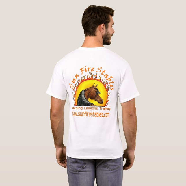 T-shirt De Sun du feu d'écuries de logo dos dessus (Dos entier)