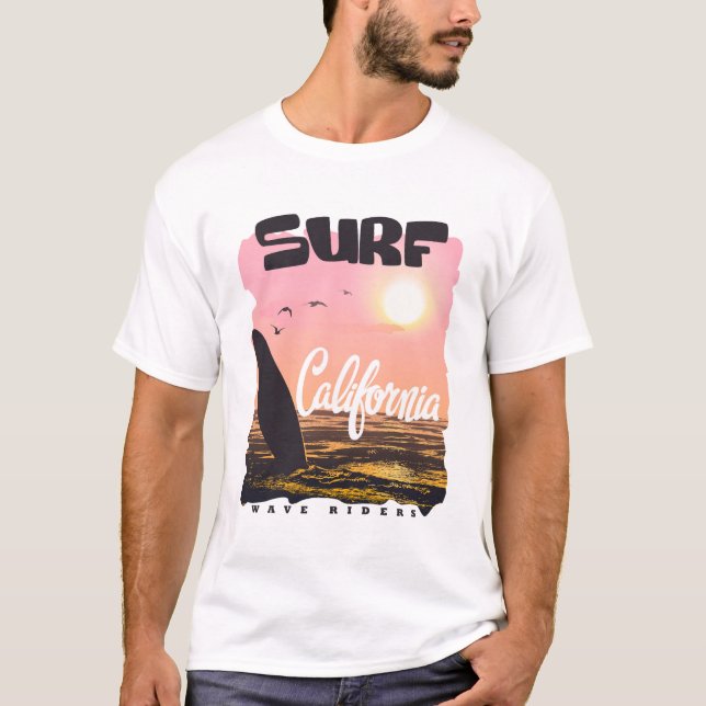 T-Shirt de surf California Wave Riders (Devant)
