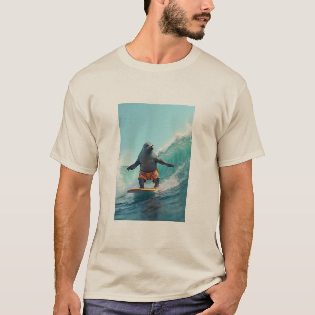 t-shirt de surfeur de phoques (Devant)