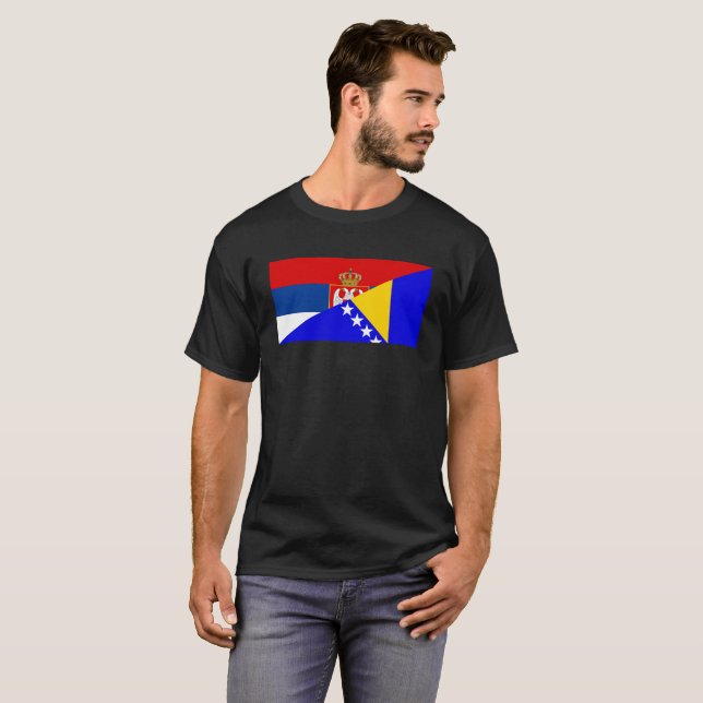 T-shirt de symbole de pays de drapeau de la Serbie (Devant entier)
