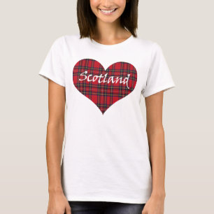 T-shirt de tartan de coeur de l'Ecosse