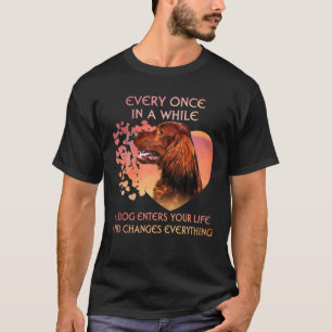 T-shirt De Temps En Temps Un Chien Irlandais Setter Entre