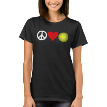 T-shirt de tennis d'amour de paix personnalisable