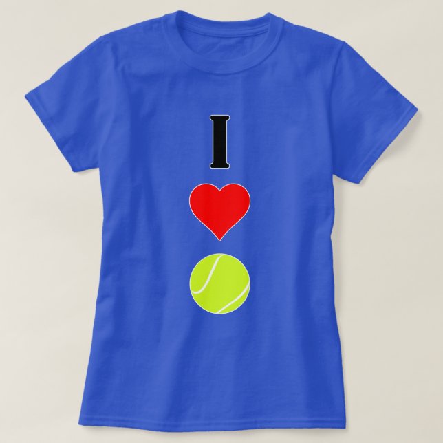 T-shirt de tennis féminin I Love (Coeur) (Design devant)