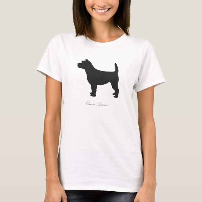 T-shirt de Terrier de cairn (silhouette noire) (Devant)