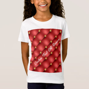 T-shirt de texte personnalisé en or rouge