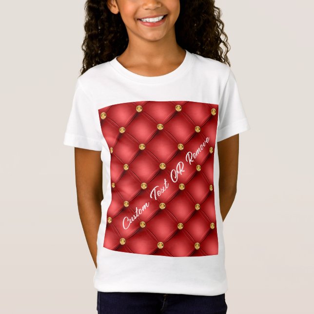 T-shirt de texte personnalisé en or rouge (Devant)