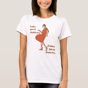 T-shirt de texte personnalisé orange rétro Dancing