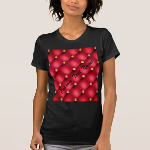 T-shirt de texte personnalisé Tufted Gold Diamonds