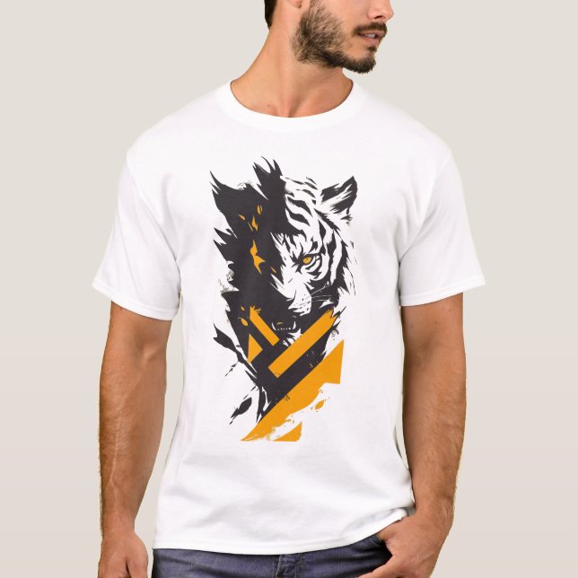 T-Shirt de Tigre Majestic - Le Roulement du Far (Devant)