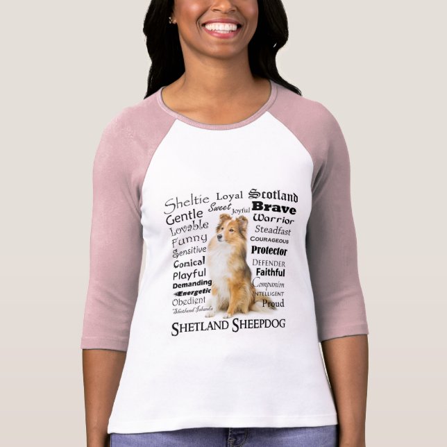 T-shirt de traits de Sheltie (Devant)