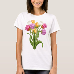 T-shirt de tulipe pour des fleurs de ressort de