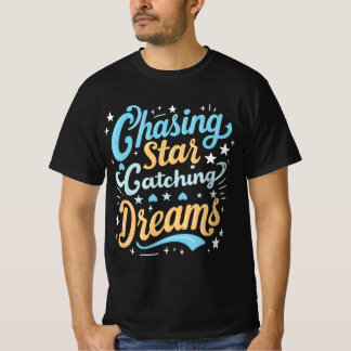T-shirt de typographie "Chasing Star attraper rêve