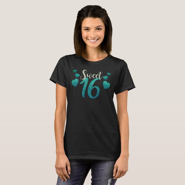 T-shirt de typographie du bonbon 16 (Devant entier)