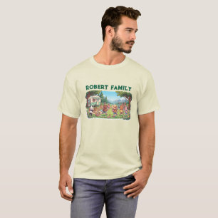 T-shirt de vacances de camping mignon avec nom de