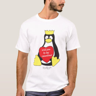 T-shirt de valentine de pingouin de roi