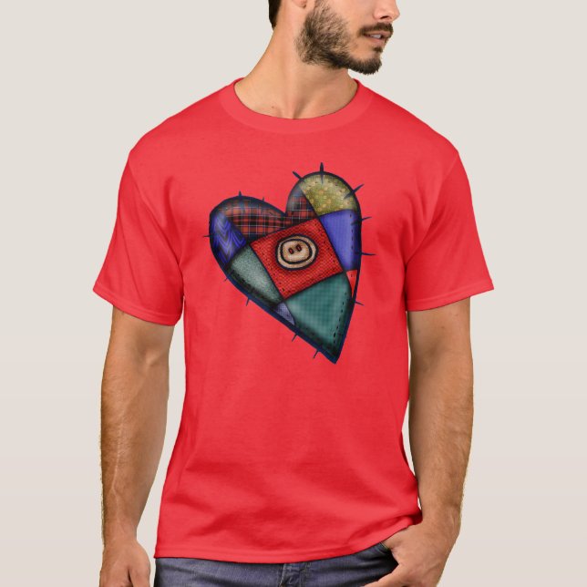 T-shirt de Valentines de patchwork (Devant)