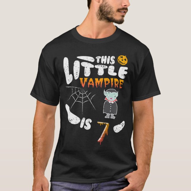 T-shirt De vampire 7ème Halloween fille de garçon (Devant)