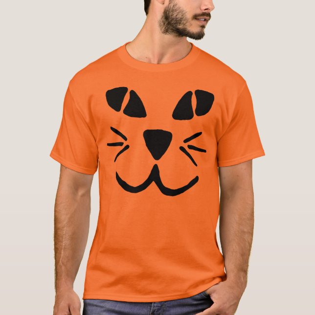 T-shirt de visage de citrouille de Chat-o-Lanterne (Devant)