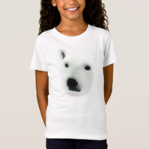 T-shirt de visage d'ours blanc
