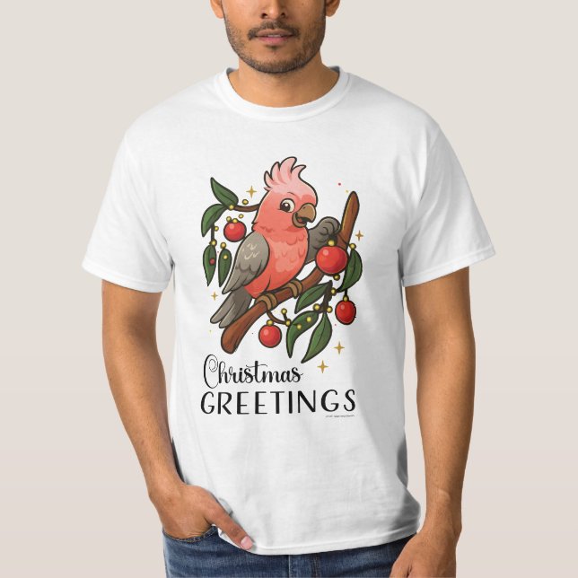 T-Shirt de vœux de Noël Aussie Galah (Devant)