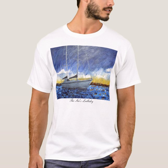 T-shirt de voilier de coucher du soleil (Devant)