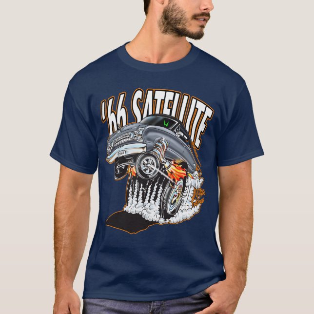 T-shirt de voiture de muscle de 1966 satellites (Devant)