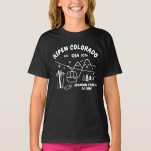 T-Shirt de Voyage à Ski sur Mesure pour Famille et