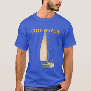 T-Shirt de voyage français Côte d'Azur de style vi